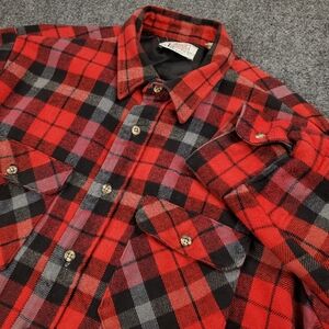 Vintage Private Property Quilted Lined Flannel Shirt Jacket XL Lumberjack USA